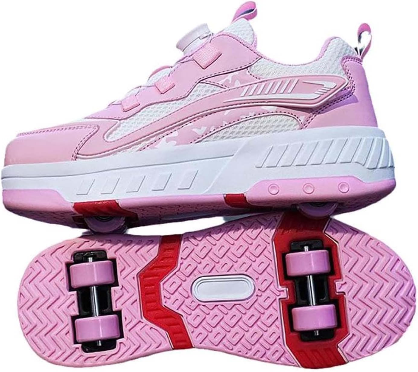 Shoes with Wheels for Boys and Girls,4 Wheels Sports Shoes, Skateboard Shoes, 2 in 1 Multifunctional Roller Skates, Outdoor Running Shoes Children's Gift-B||40