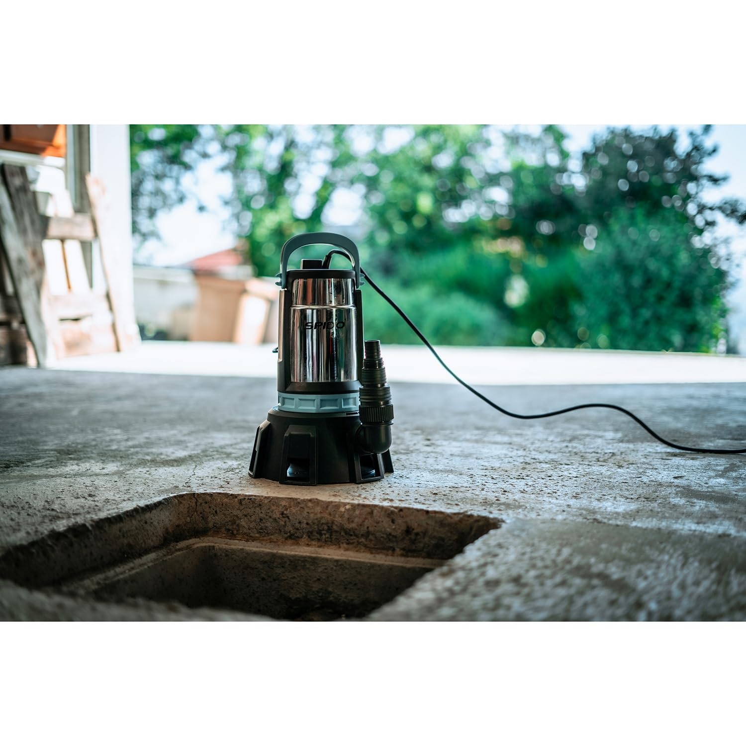 Pompe d’Évacuation Eaux Chargées Spid’O SPICONCEPT ECA 550 - Flotteur AquaSensor - 550 W - Débit 15 m³/h - Passage 35 mm