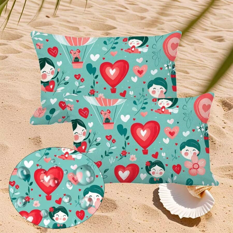 Coussin Exterieur Impermeable Housse Grand Format 60x80cm Fleur Déco Canapé Jardin