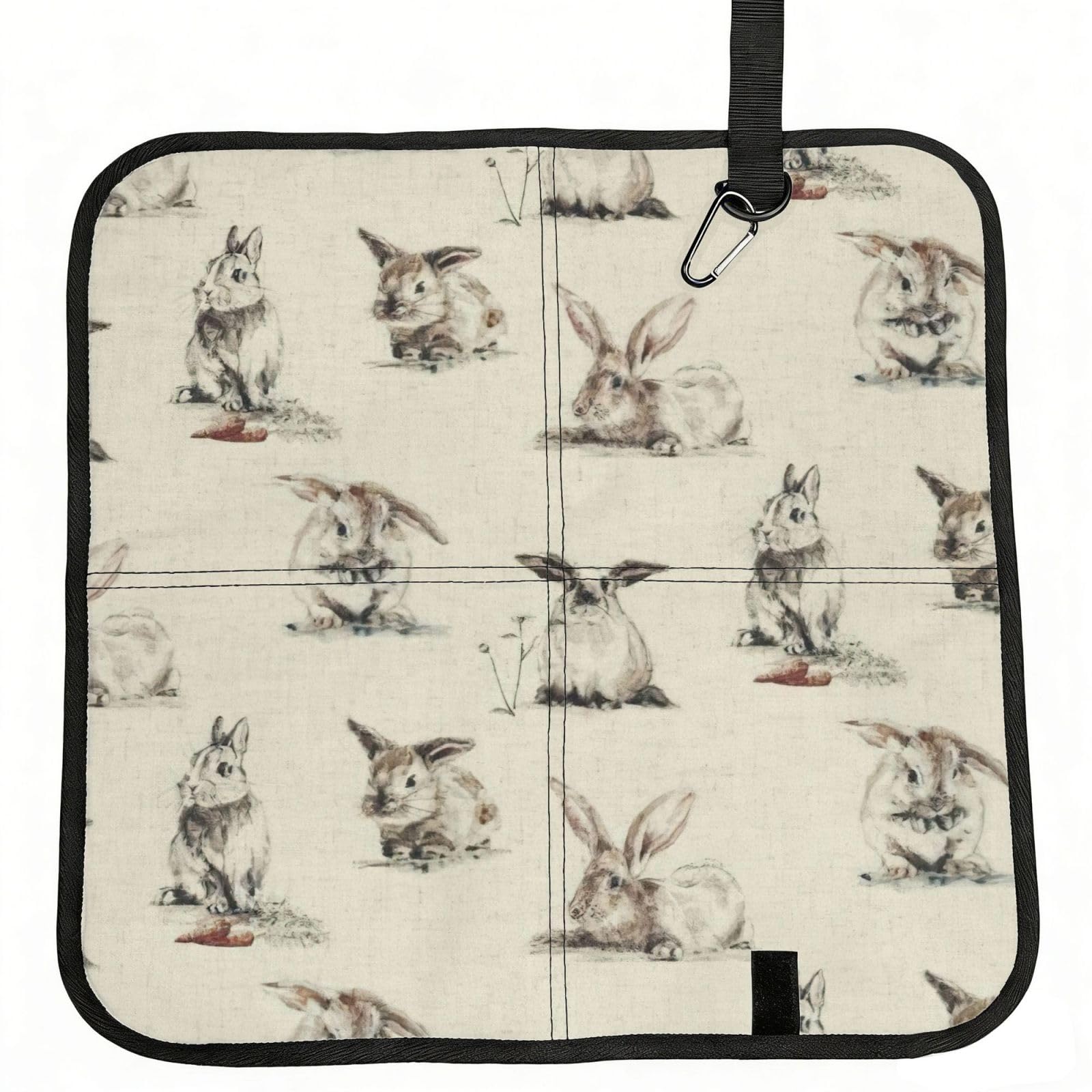 SDEGTHO Rabbit background Printed Foldable Seat Pad with Closure, Lightweight Cushion for Airplane Travel Camping