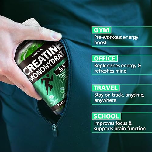 Miniatura 6 de Gomitas de monohidrato de creatina, creatina limpia para mujeres y hombres para la fuerza muscular, mejorar la resistencia y la recuperación después