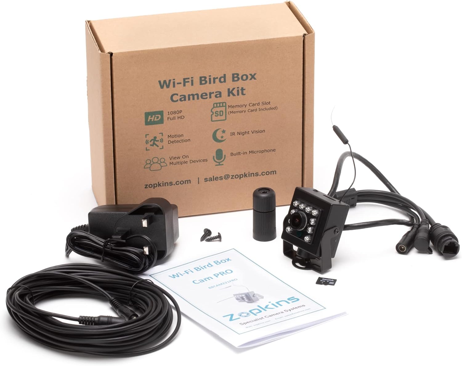 Zopkins WiFi Bird Nest Box Camera PRO View On Phone & Tablet Micro