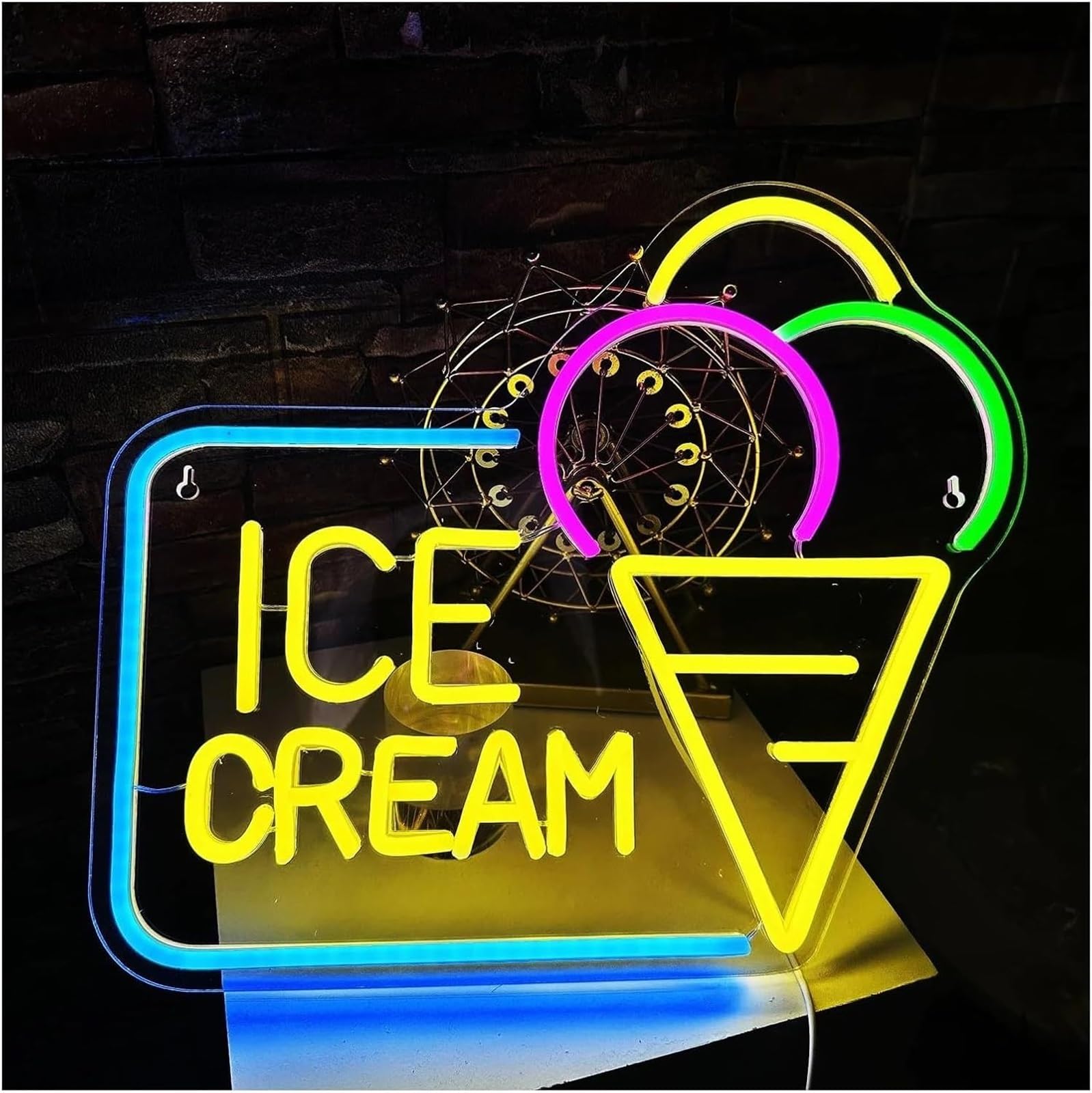 Luci al neon personalizzate, gelato, festa, casa, negozio