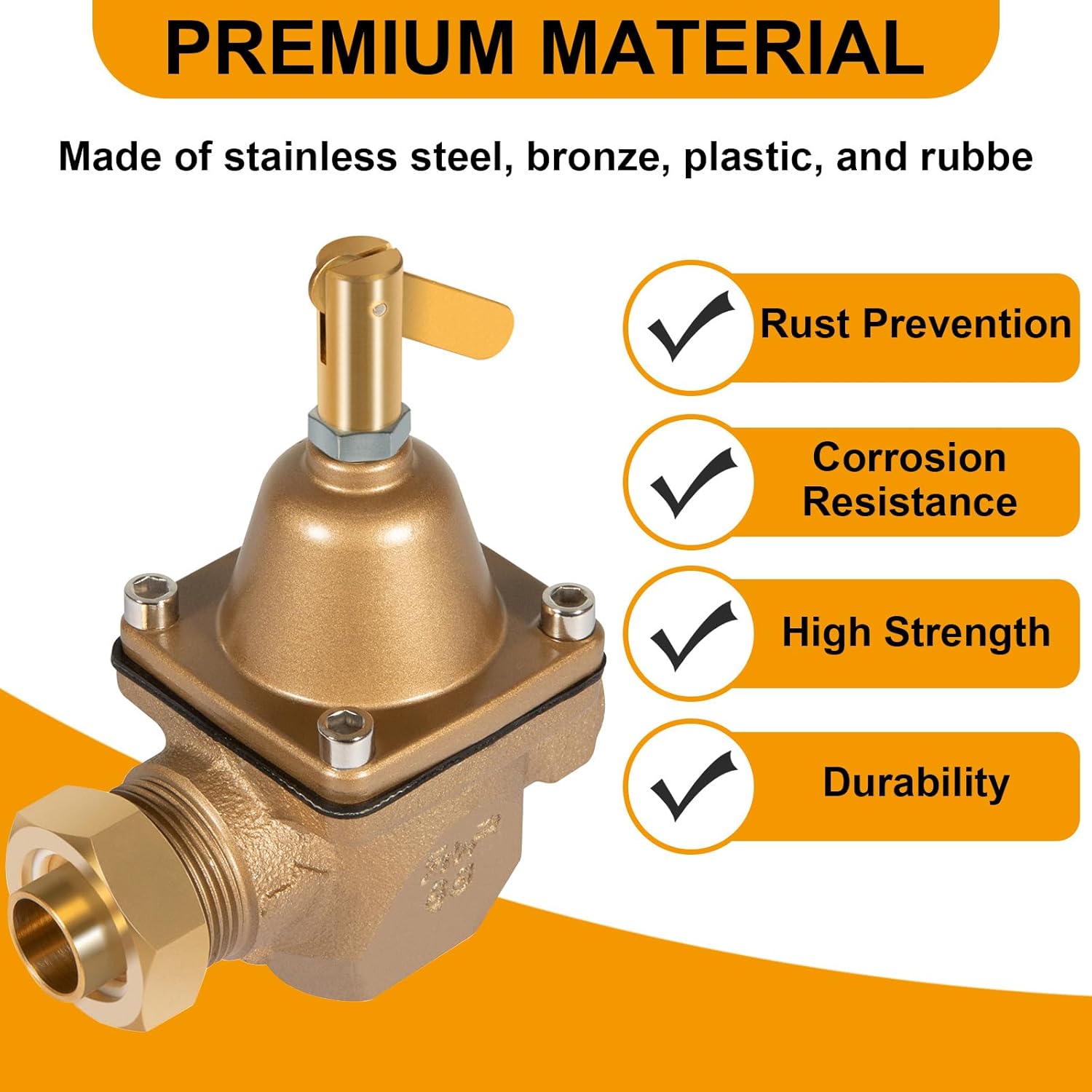 Replace for Watts 1156F, B1156F, S1156F High Capacity 1/2" Bronze Tubular Boiler Feed Water Pressure Regulator