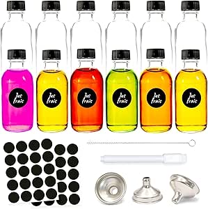 GIDWRIY 6 Pièces Mini Bouteille En Verre 60 ML,Bouteille Shot Gingembre