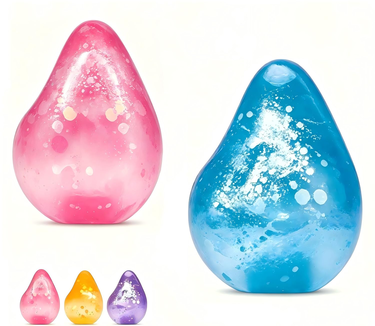 Squishy Stress Ball, Water Drop Fidget Stress Ball，Drop Malt Sugar Balls Sensory，for Everyone Relief Anxiety (Blue + Red) — image 1
