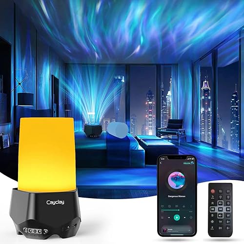Miniatura 1 de Cayclay Proyector de luz nocturna proyector Aurora 4 en 1 luz nocturna ajustable integrada altavoz Bluetooth ruido blanco proyector de luz para