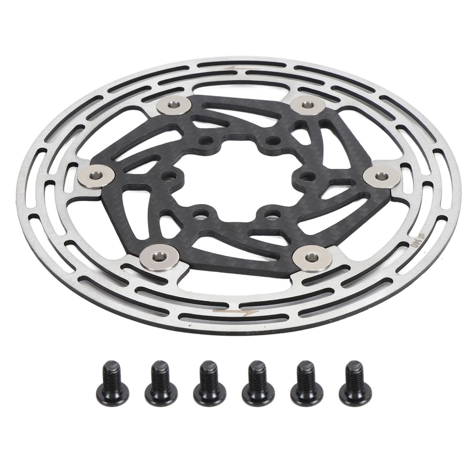 Tbest Rotor de Disco de Freno de Bicicleta, Rendimiento Estable de Acero de Fibra de Carbono Ligero con Disipación de Calor Adecuado para Bicicleta de Montaña