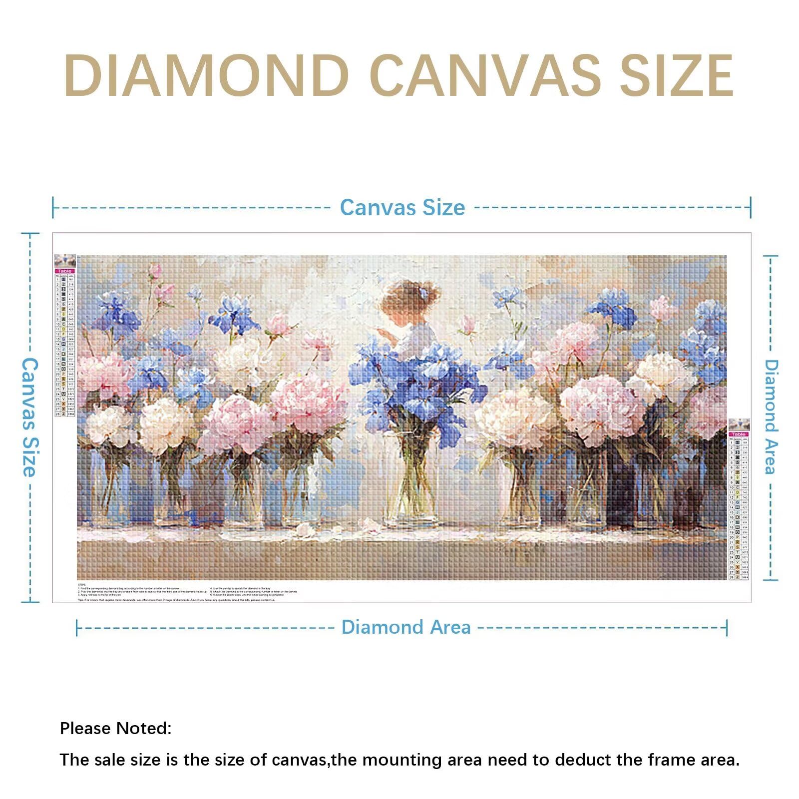 Diamond Painting Pfingstrose Diamant Painting Bilder Erwachsene Blume, DIY Set Erwachsene Crystal Art, 5D Diamond Art Viereckige Steine, Strass Stickerei Kreuzstich für Zimmer Deko 120x60cm 0J-972