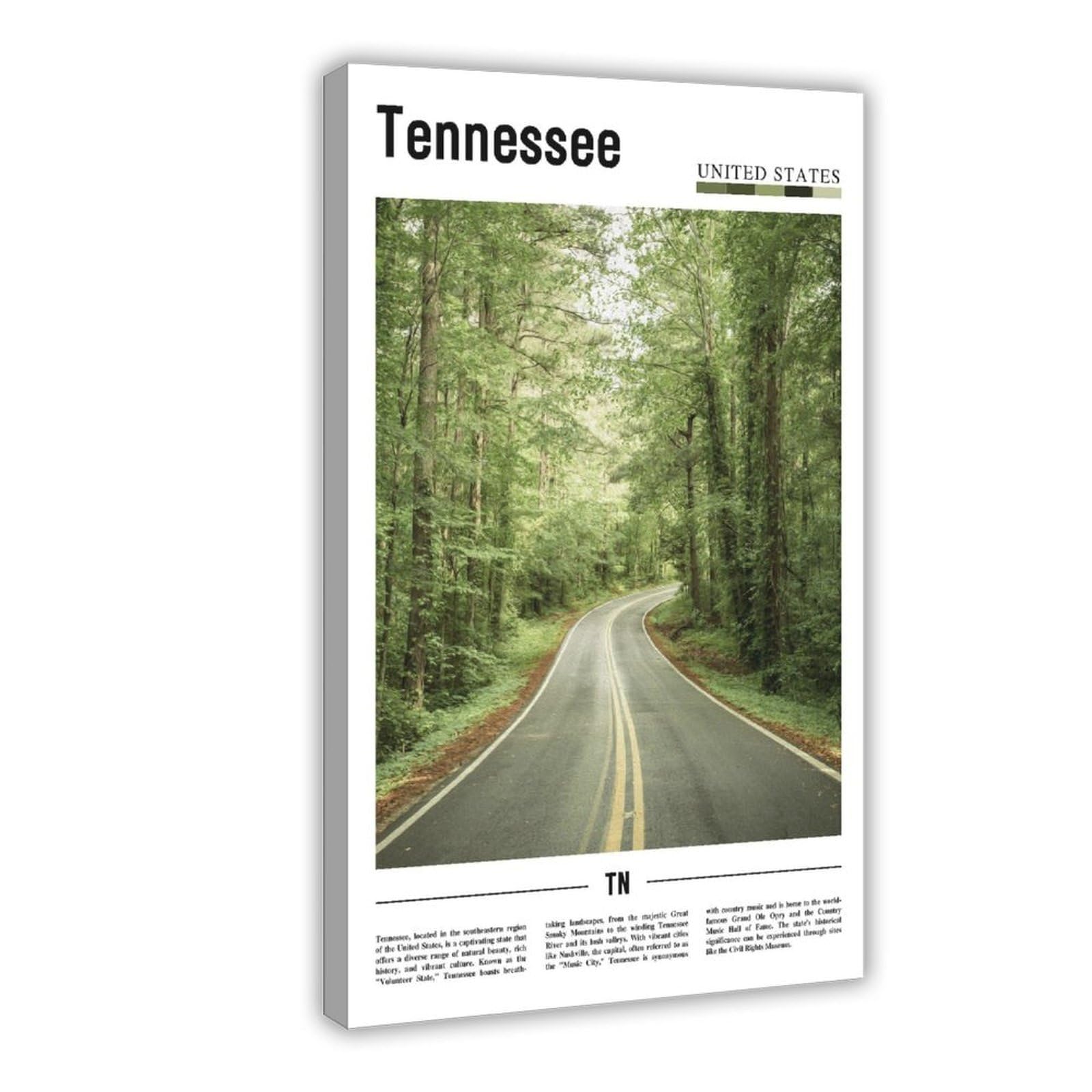 Wcyb Frame Tennessee Usa Volunteer The United States Of America Scenery Travel Prints Posters Canvas Deco Paintings Wall Art For Office Living Room Hangable Fram