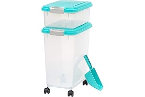IRIS USA Storage Container with Wheels for Pet Food and Treats