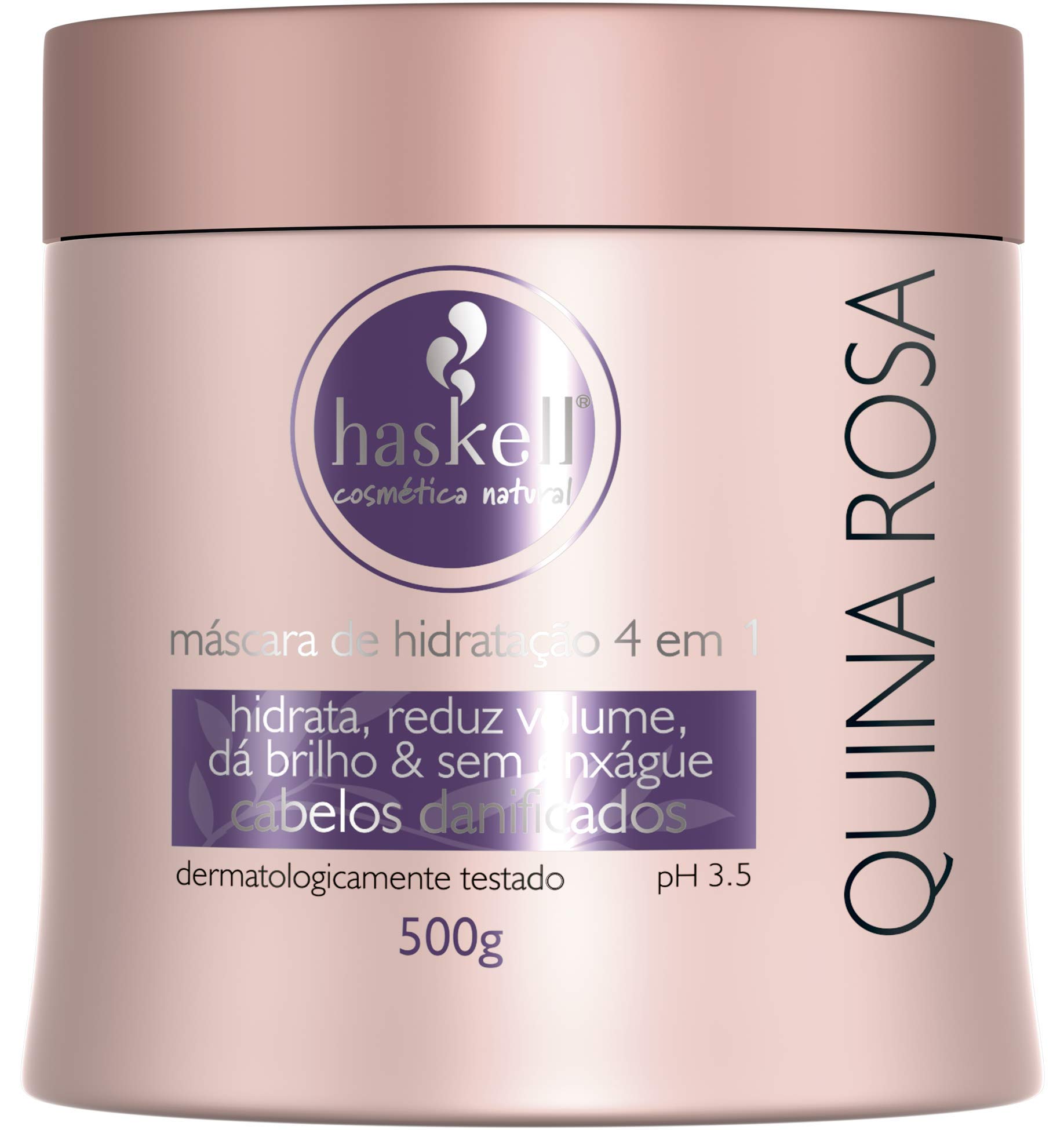 HaskellLinha Quina Rosa - Mascara de Hidratacao 4 em 1 500 Gr - (Pink Quina Collection - Moisturizing Mask 4 in 1 Net 17.63 Oz)