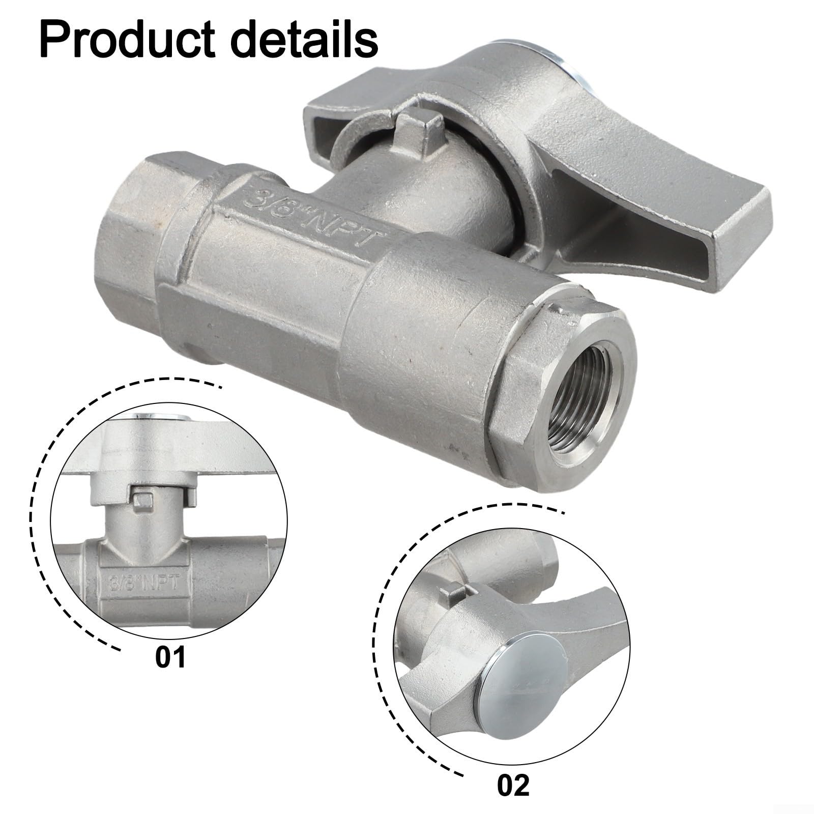 Hochdruck Kugelventil 3/8" aus Edelstahl Hochdruck Kugelventil