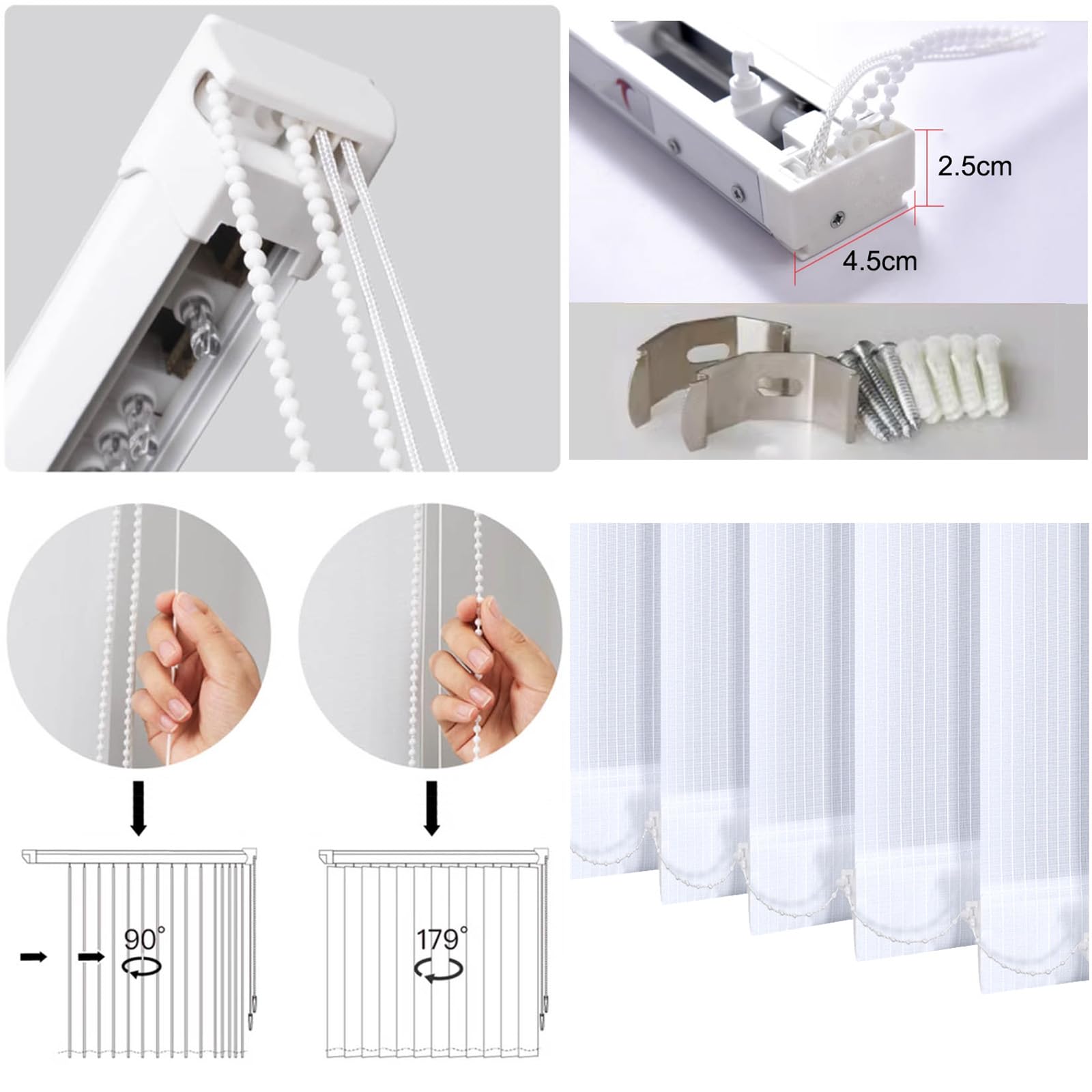 Store occultant personnalisé pour lattes avec isolation thermique de 98 mm, séparateur de pièce pour portes coulissantes et terrasses, hôtel Quali (155 cm x 300 cm)