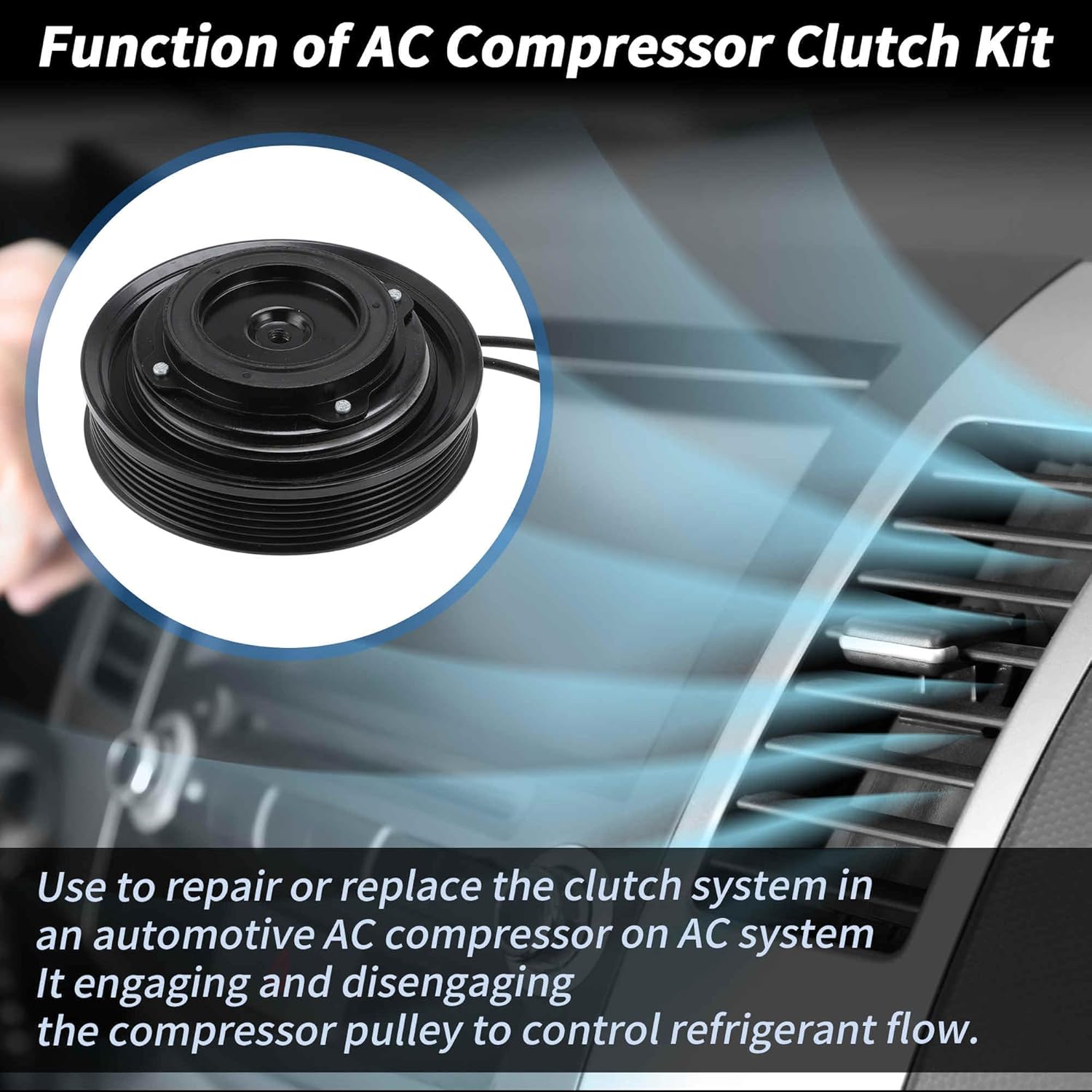 Air Conditioner AC Compressor Clutch Kit for Honda Pilot 08-15 for Honda Odyssey Ridgeline 3.5L for Acura MDX ZDX 3.7L AC Compressor Clutch Set for 10SR17C Compressor 38810RGLA02