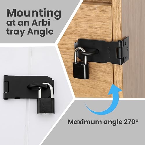 Miniatura 5 de Alise MS9B-3C-2P - 2 cerraduras de puerta, cierre de seguridad de acero inoxidable SUS 304 de 3 pulgadas, con tornillo de fijación para puertas