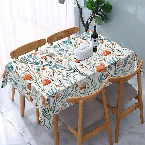 Miniatura 11 de Mantel rectangular moderno con diseño de arte fluido, naranja, azul, degradado, poliéster, impermeable, reutilizable, patrón abstracto de ondas Azul