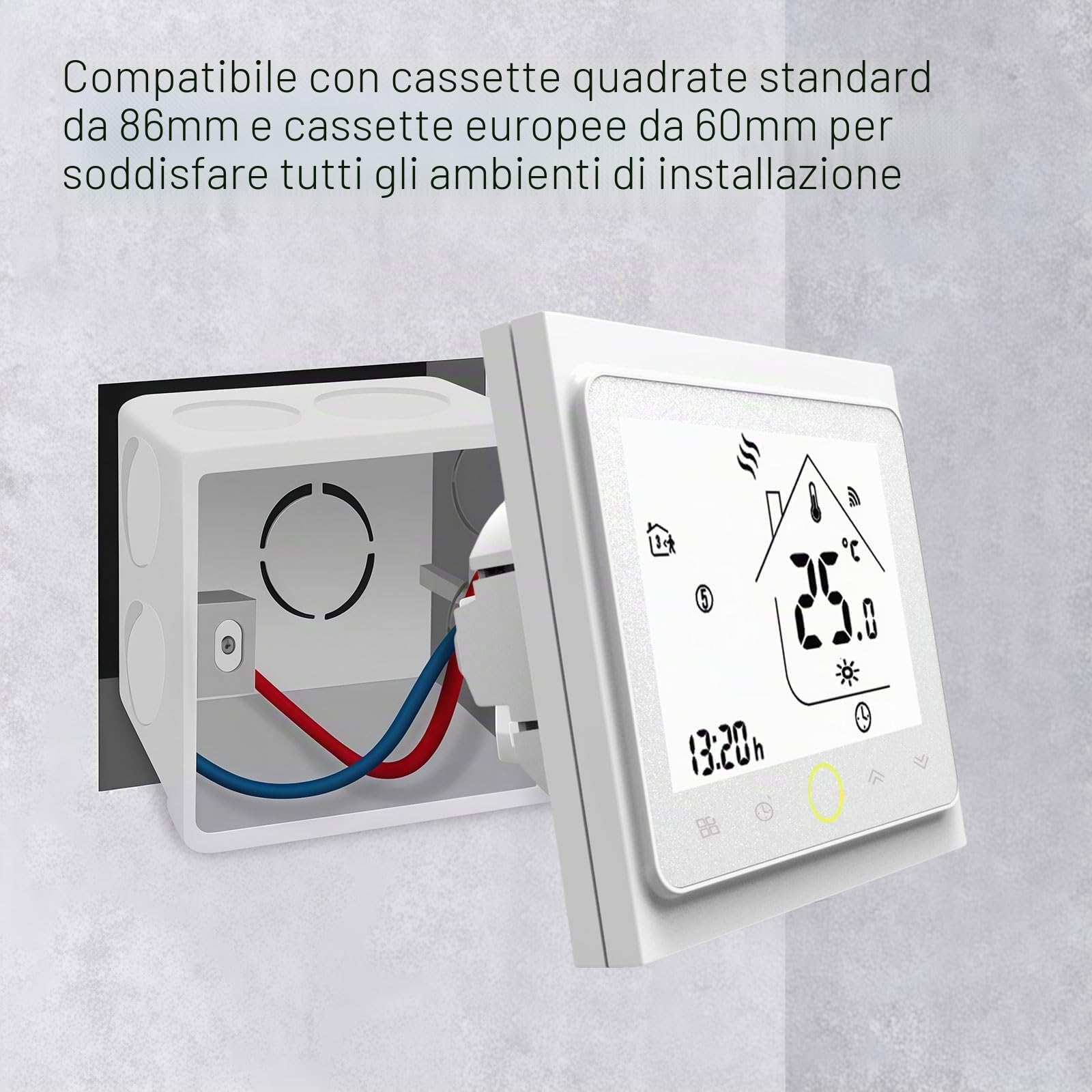 Wi-Fi Thermostat - Serie 002 Termostato Touchscreen Programmabile per Raffreddamento a 2 Tubi/4 Tubi/Riscaldamento a Caldaia Compatibile con Alexa, Google Home e IFTTT