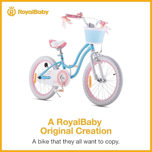 Miniatura 9 de RoyalBaby Bicicleta EZ para niñas, bicicleta Stargirl, entrenamiento libre, equilibrio a pedal, bicicleta de fácil aprendizaje, 12-20 pulgadas para