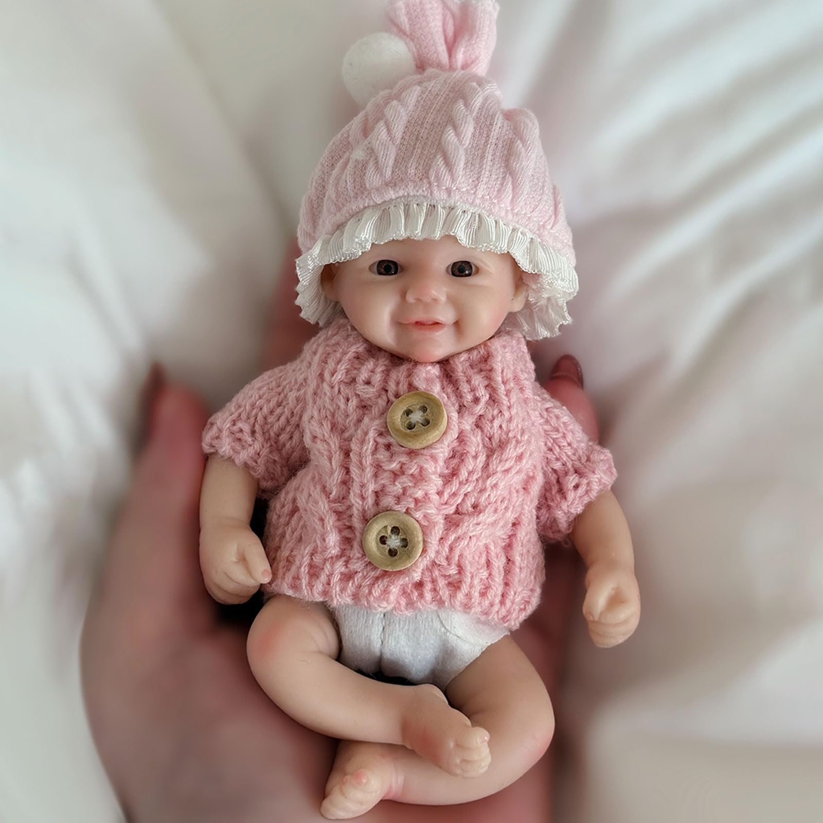 Gileutay 6 inch Soft Silicone Baby Doll Full Body Girl Real Life Tiny Silicone Baby Dolls Miniature Realistic Newborn Baby Dolls for Kids - Image 4