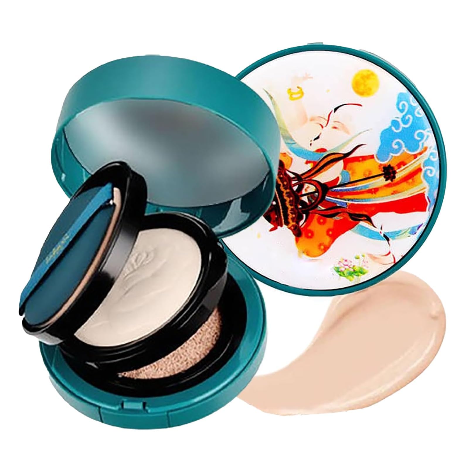 Red Ginseng Rejuvenating Foundation, 2-in-1 Buildable Coverage Serum Makeup, Air Cushion CC Cream & BB Concealer Cream, Waterproof Sweat-Proof Anti-Aging Face Makeup