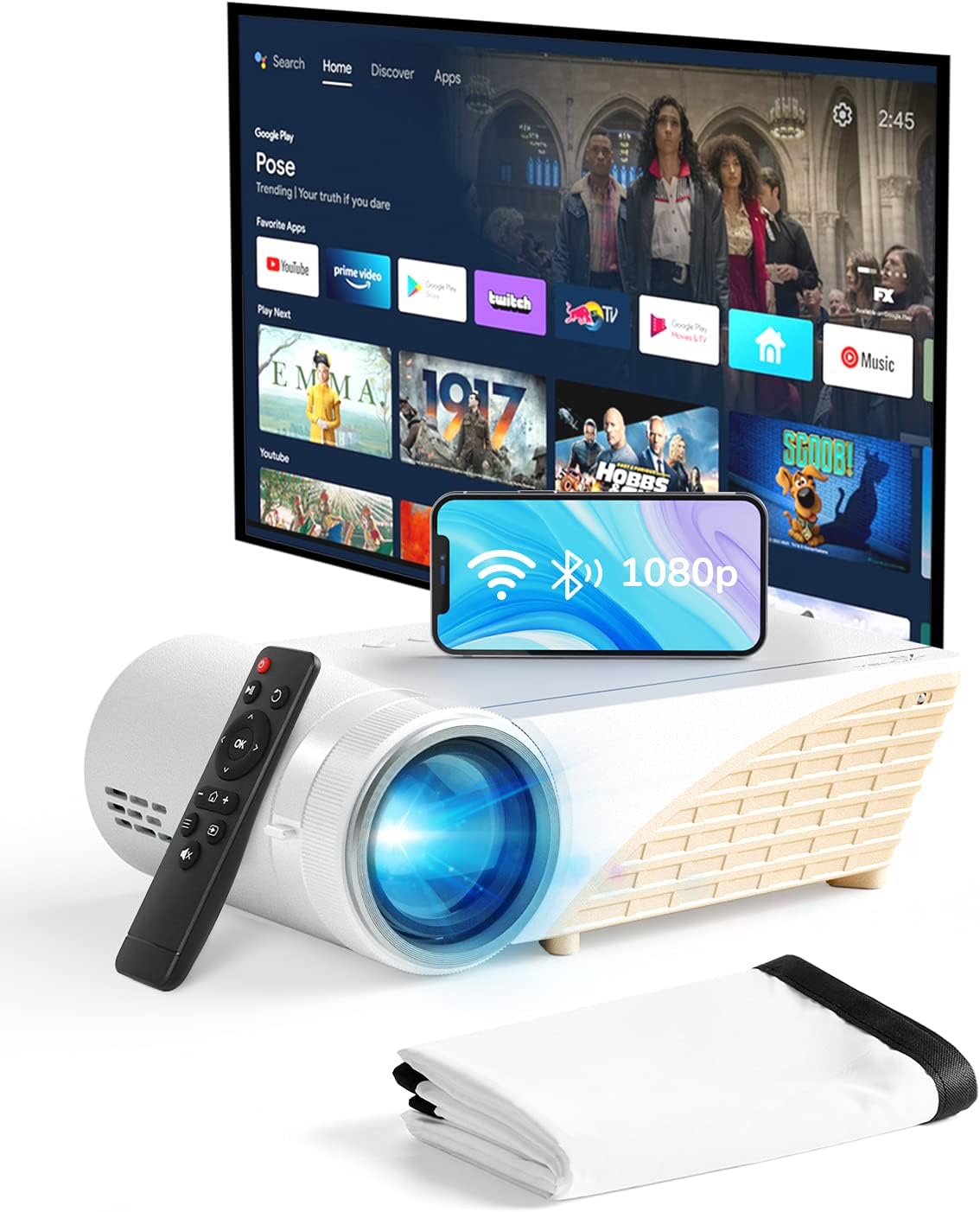 YEHUA Mini Projector with WiFi, Bluetooth, 4K HD Kuwait Ubuy