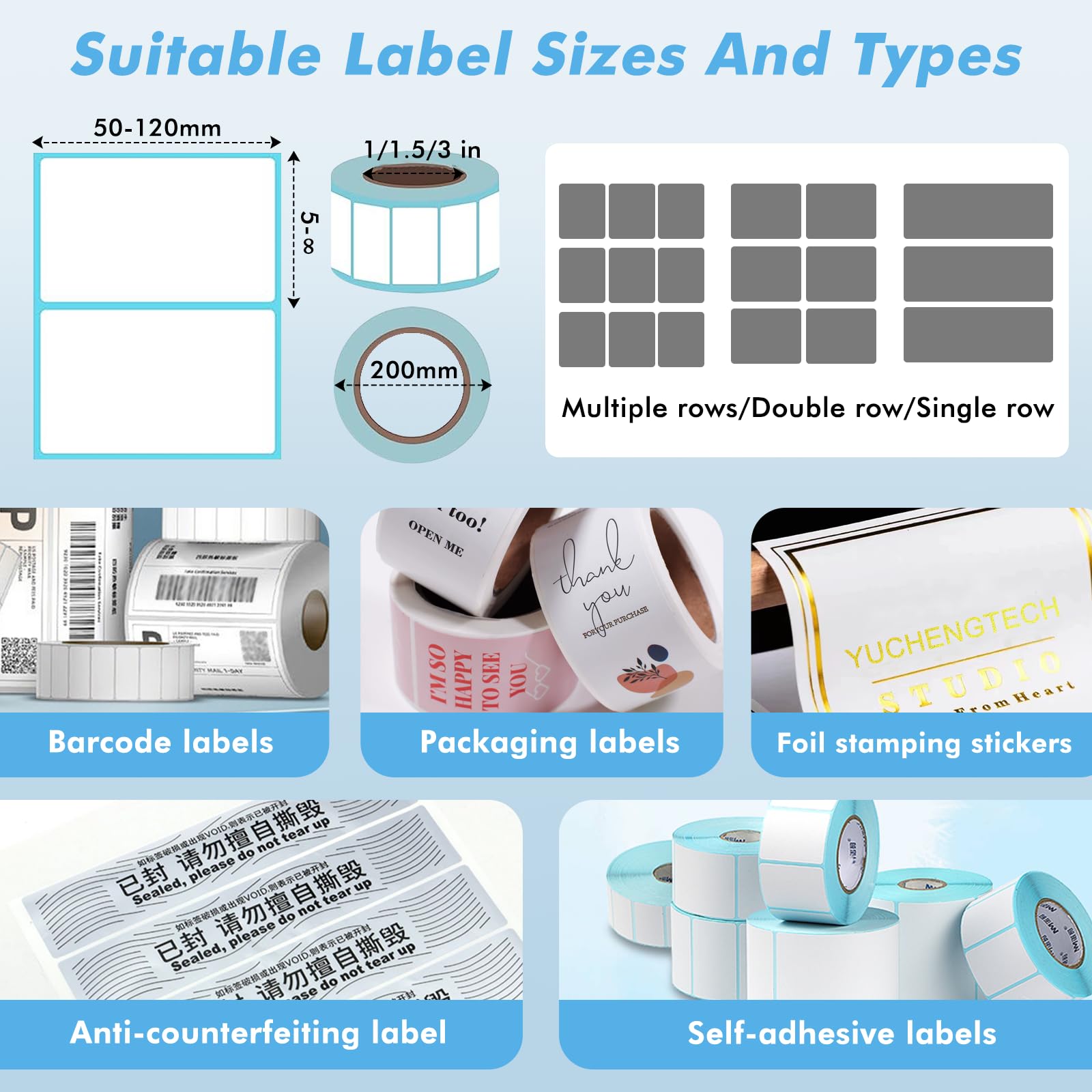 Distributore Automatico Etichette YUCHENGTECH - Larghezza 20-130mm, 3 Velocità, Per Etichette Adesive/PET/PVC - Foto 2