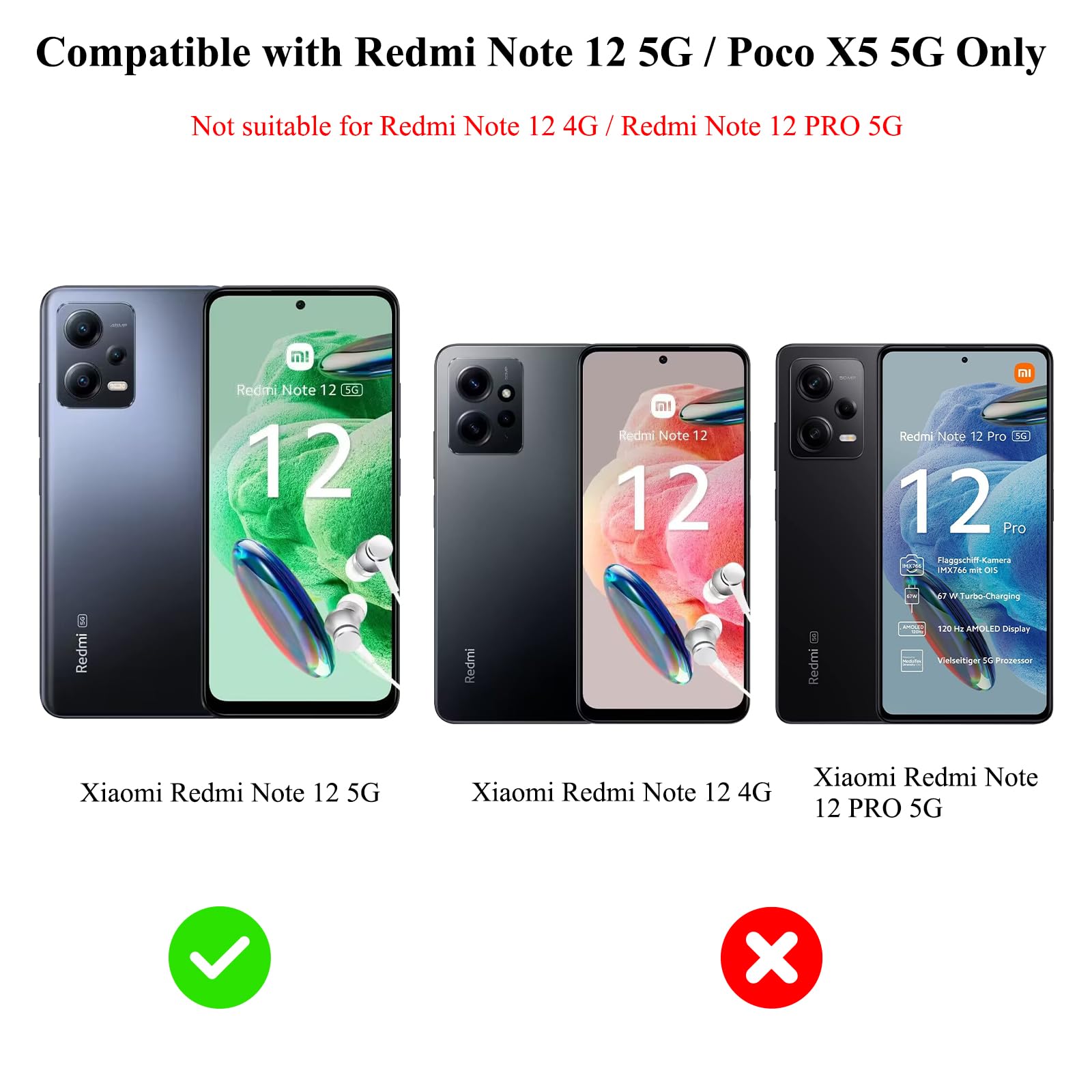 2 Custodie Per Xiaomi Redmi Note 12 Pro 5G - Morbida Silicone TPU Nero Con Motivi Gatto Stellato & Panda - Antiurto Sottile