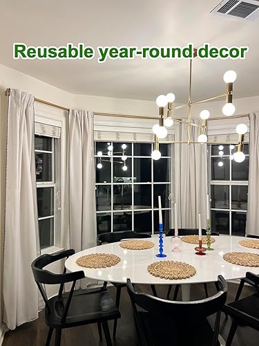 Miniatura 7 de Juego de 10 manteles individuales redondos de cáscara de maíz de 13.8 pulgadas  Tapetes de mesa de ratán tejido bohemio  Cargadores de placa de