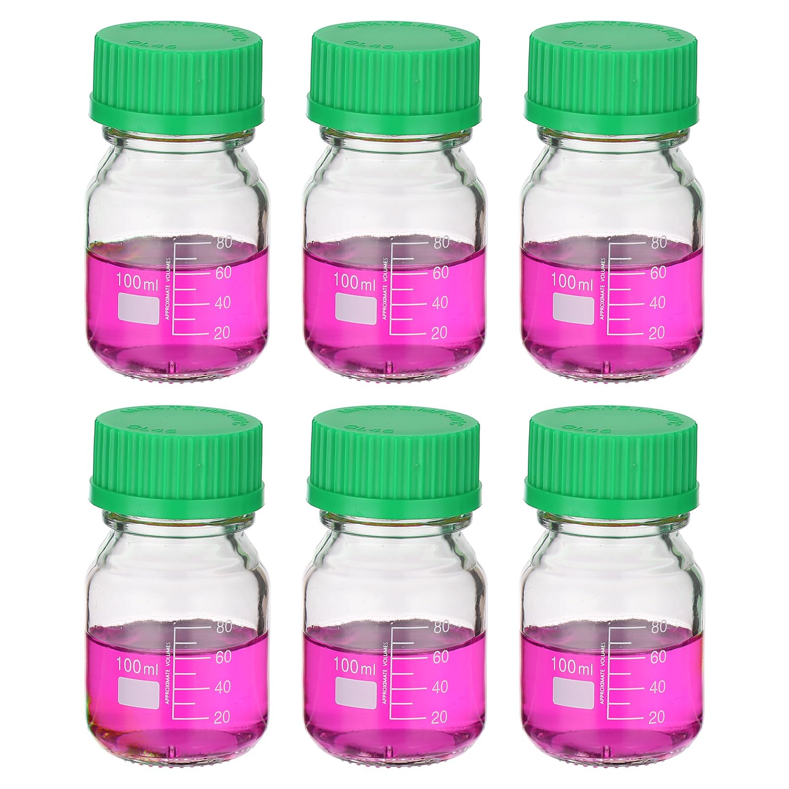 Bouteilles de stockage de milieu réactif en verre borosilicaté transparent gradué GL32