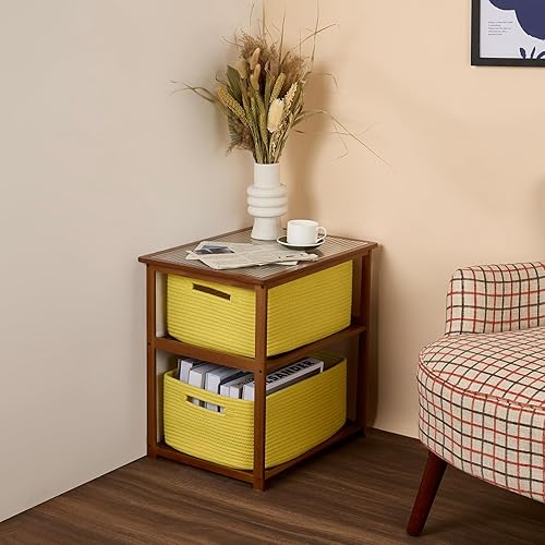 Miniatura 16 de Cestas grandes de almacenamiento para estantes, organizadores de armario, para ropa, manta, toallas, guardería, caja de juguetes, cestas de cuerda