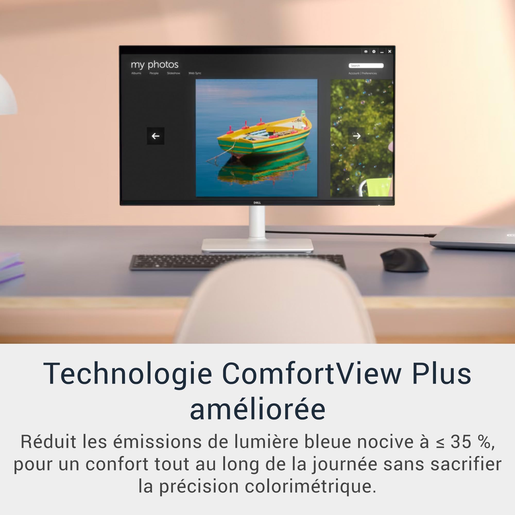 Dell 34 Plus USB-C Écran PC - S3425DW, WQHD (3440x1440), 21:9 Incurvé, 120Hz, VA, 1ms, AMD FreeSync Premium, HDR10, Réglage en Hauteur, Haut-parleurs intégrés, 2 USB-C, 2 HDMI, 2 USB, Garantie 3 Ans