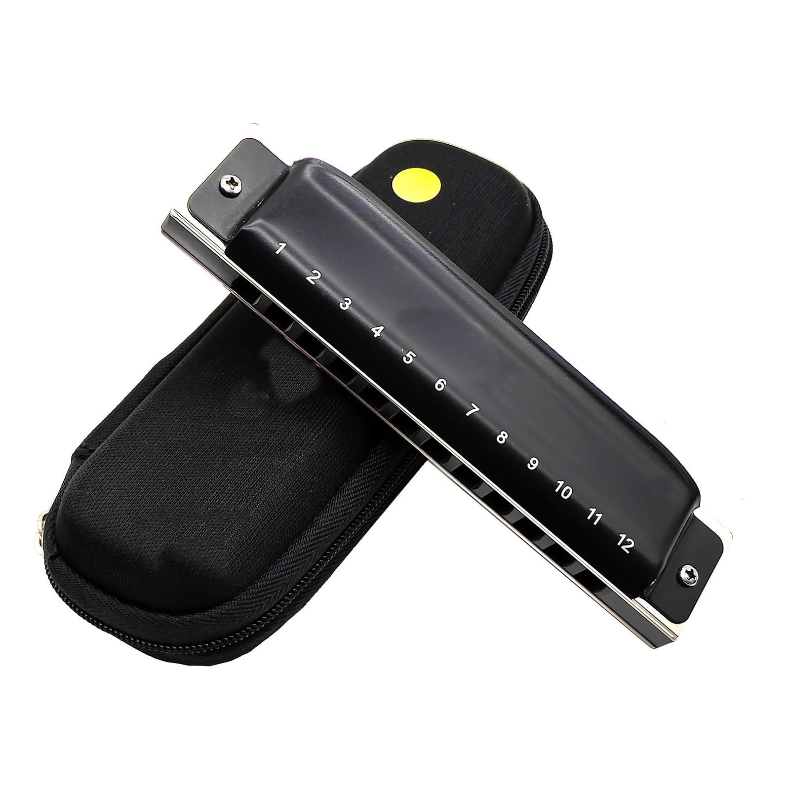 Harmonijka 12-otworowy aluminiowy grzebień C Key Blues Diatonic Harmonica, odpowiedni dla początkujących