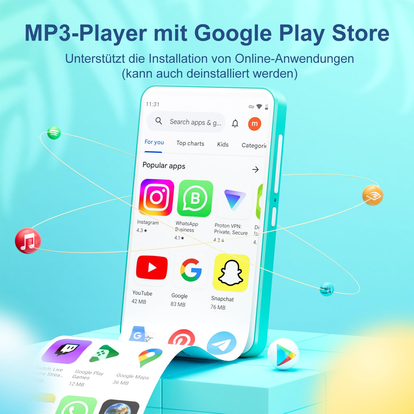 Android MP3 Player Oilsky 80GB MP3 Player Mit Bluet Produktbild-Vorschau 7