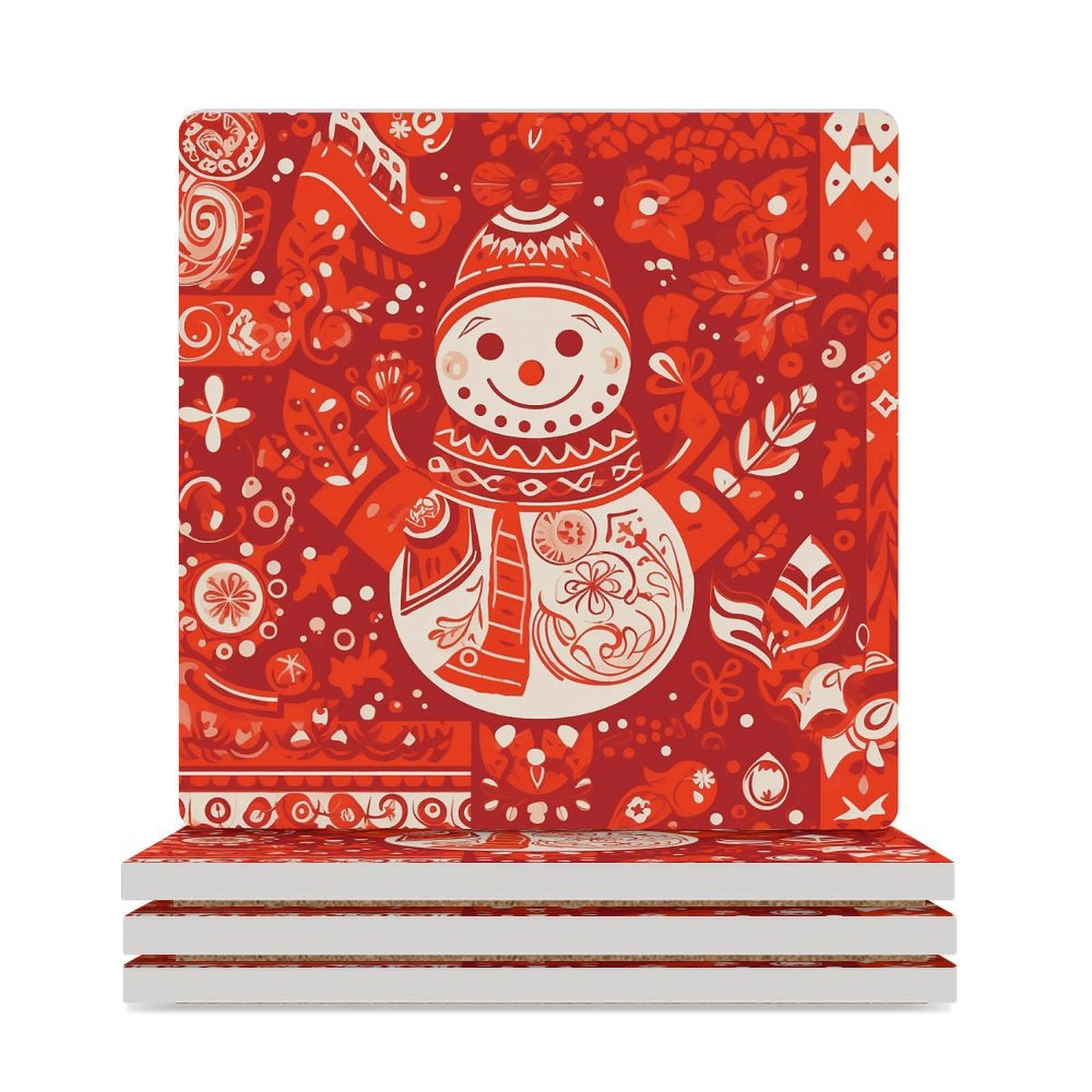 Dessous de verre bonhomme de neige pour apéritif hivernal