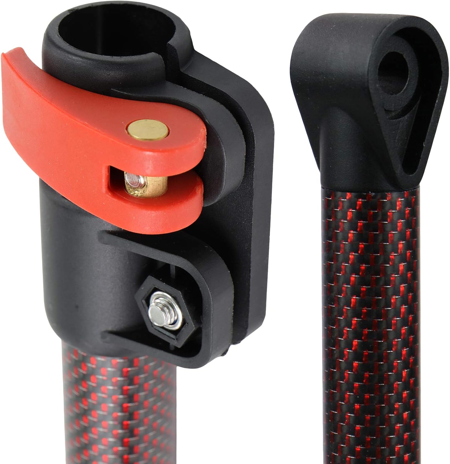 Red Belly LS Carbon Fiber Upper & Lower Shaft for Minelab Equinox