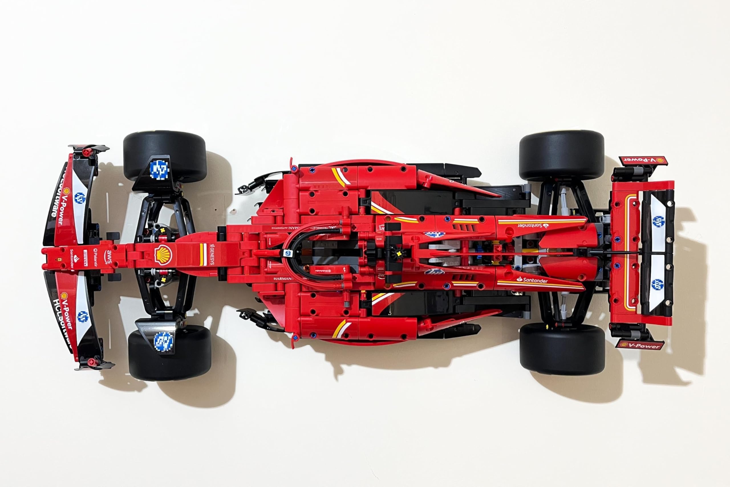 3Dudes & Dad Horizontal Wall Mount Compatible with LEGO Technic Ferrari SF24 F1 Car (42207)  Perfect-Fit Model Display Bracket  Secure & Robust  Easy Installation with Supplied Fixings