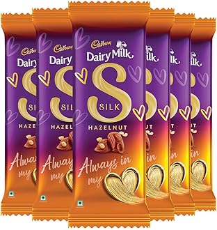 Dairy Milk Silk Hazelnut Valentine's Gift Pack Chocolate Bars, 54 g (Pack of 6)