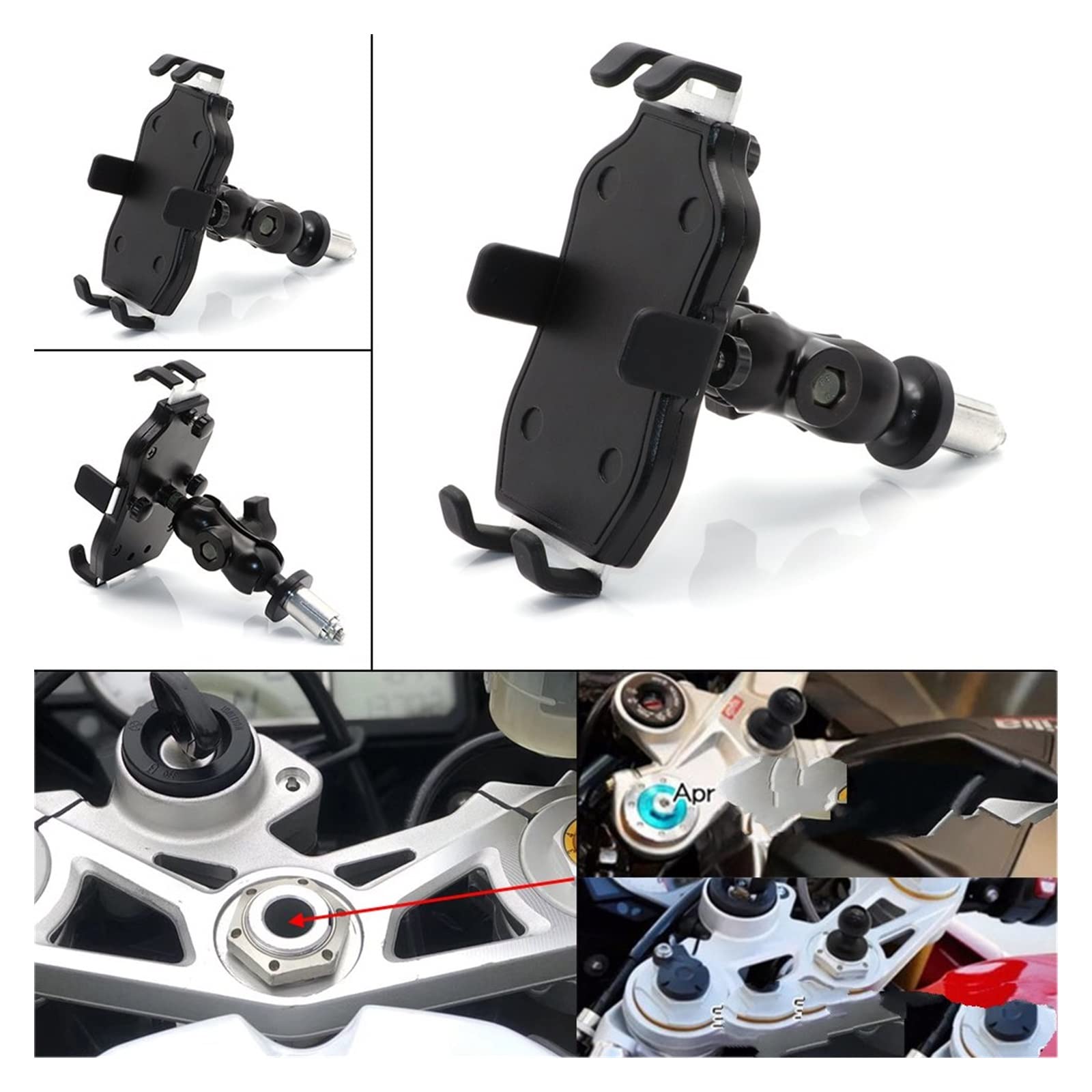 Moto Staffa di Navigazione Supporto per Telefono nella Staffa di Montaggio dello Stelo della Forcella Staffa di Navigazione per Moto per CBR 250RR 400R 500R Staffa Navigazione