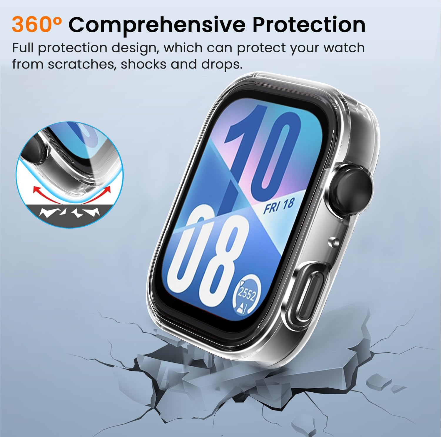 ivoler 3 sztuki etui z folią ochronną do Huawei Watch Fit 4, pełne pokrycie, odporne na uderzenia i zarysowania, ultracienkie, miękkie etui ochronne z termoplastycznego poliuretanu (TPU), 2