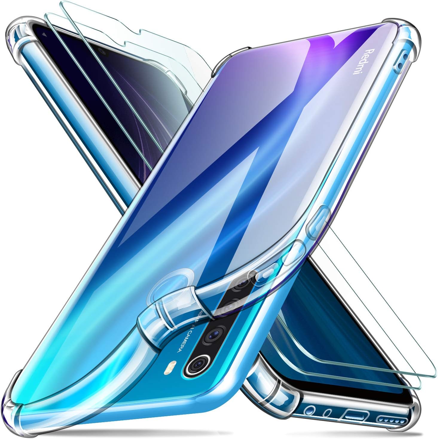 Leathlux Clear Glitter Case Compatible with Samsung Galaxy A32 4G with 2 Screen Protector, TPU Silicone Sparkly Bling Star Soft Cover Flexible Cover Black