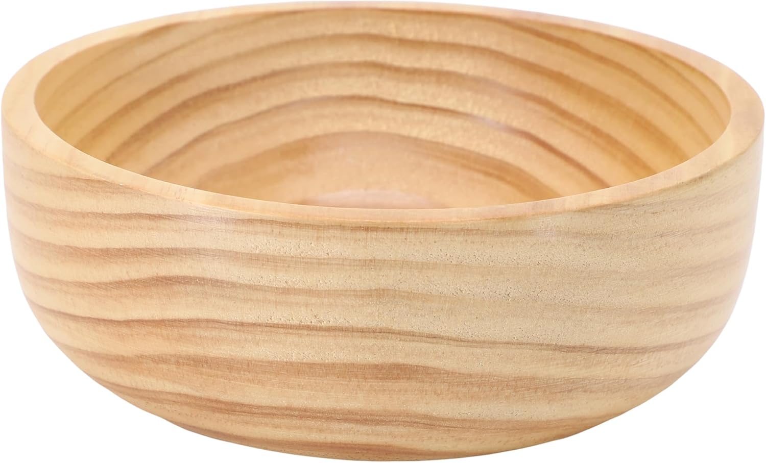 Elama Natural Wood Salad Bowl Set, Dining Bowl, Serving Bowl, Natural Wood Dinnerware Set (7in Light)