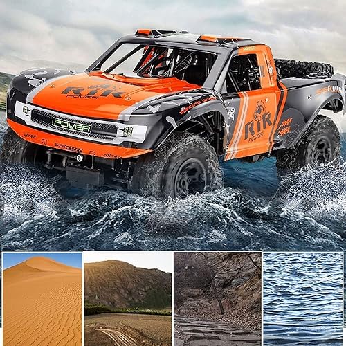 Miniatura 4 de Coche RC grande a escala 18, camión RC anfibio de 2.4 GHz, vehículo RC todoterreno 4WD para escalar, neumático de goma al vacío, auto de escalada RC