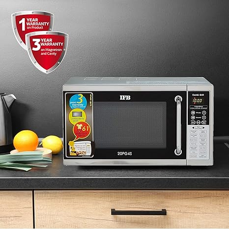 20 Litre Grill Microwave Oven (20PG4S, Black & Silver, With Starter Kit)