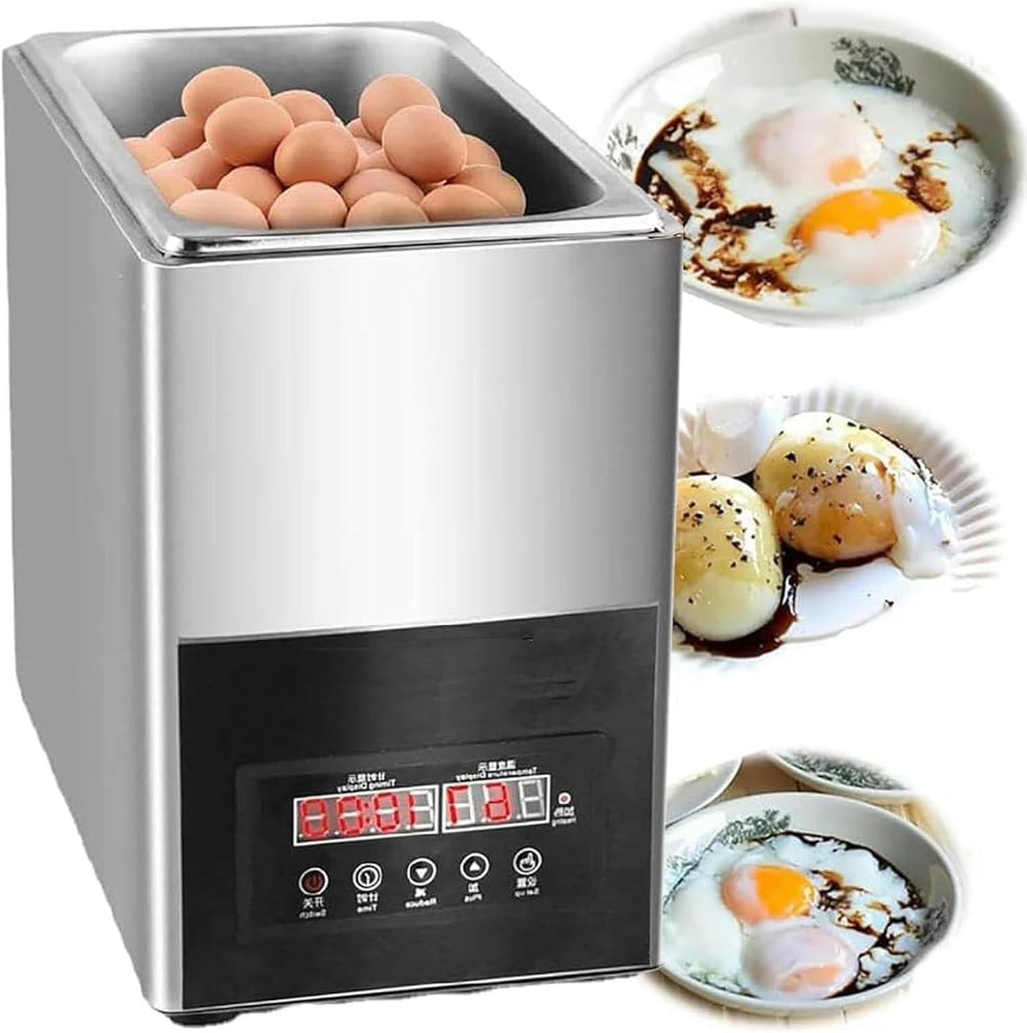 800W Automatic Commercial Egg Boiler, 9L Professional Hot Spring Egg Machine (50 Eggs), Soft-Boiled Eggs/Fully Cooked Eggs, Auto-Off Cooking Tools Kitchen~/