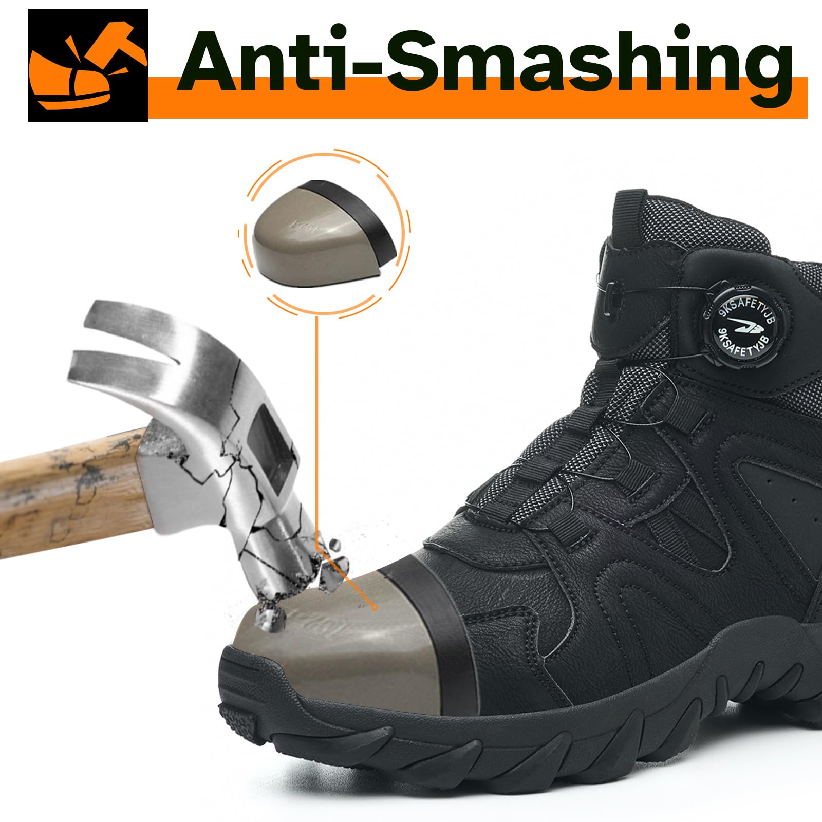 Zapatos de Seguridad Impermeable Botas de Seguridad para Hombre Mujer Impermeable Botas de Trabajo Punta de Acero Ligeras Zapatillas de Seguridad Antideslizantes