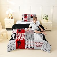 Vista 27 de Erosebridal Juego de ropa de cama personalizado con diseño de carrera de barril, colcha occidental a cuadros, juego de edredón con estrellas