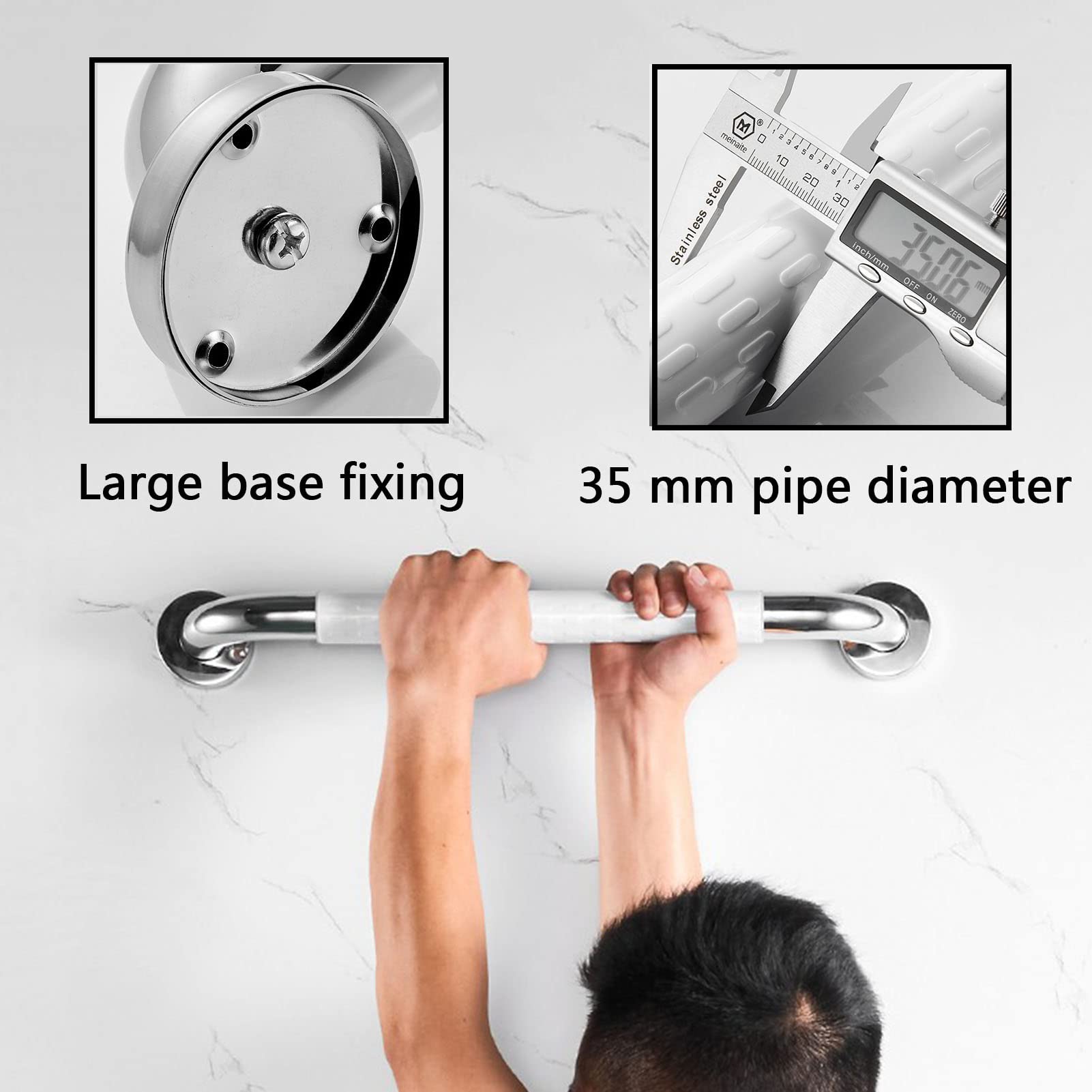 Maniglioni antiscivolo, maniglione da bagno Maniglia di sicurezza per anziani disabili Montaggio a parete Barra di equilibrio per doccia Maniglia per WC Strumento di assistenza per anziani (Giallo 3