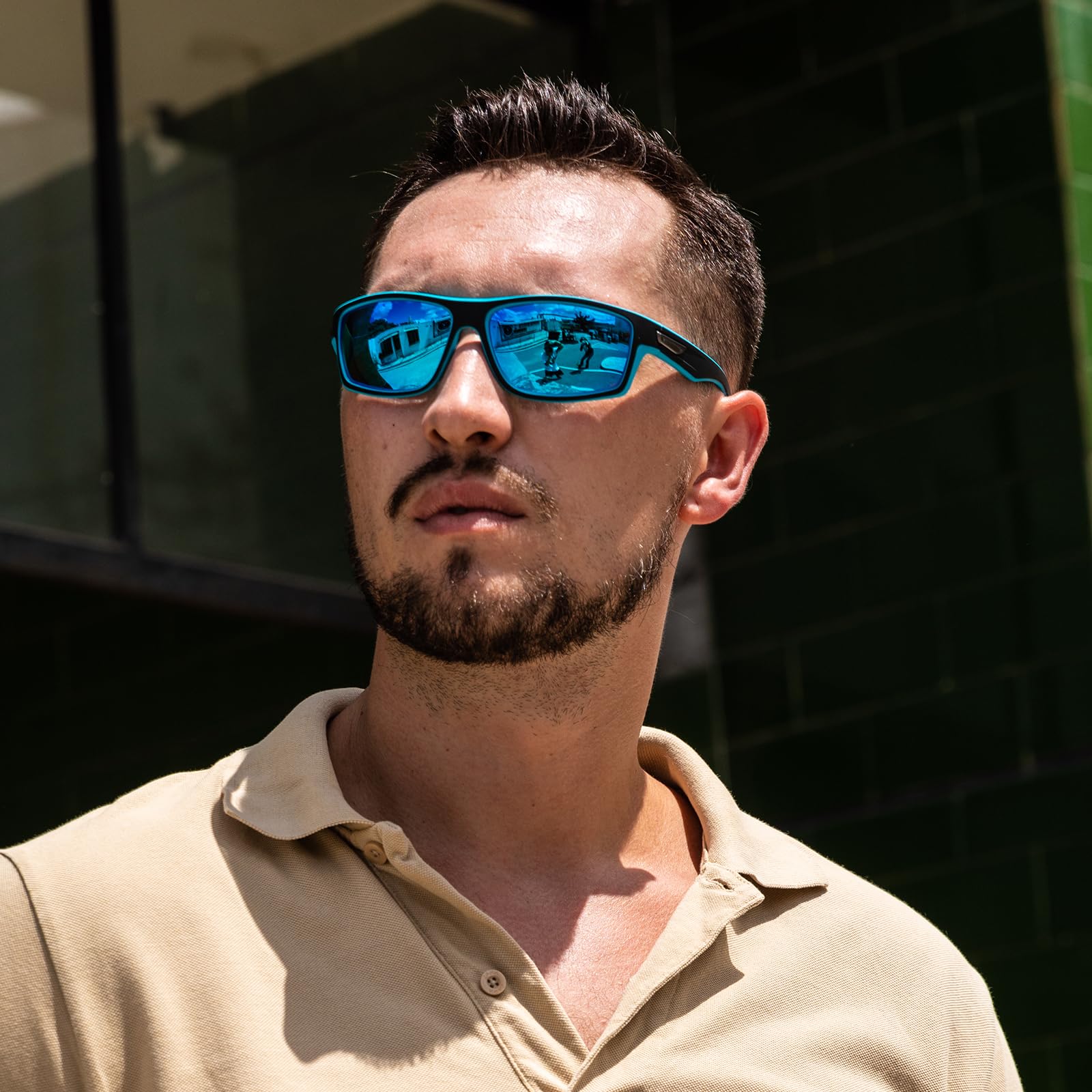 OJIRRU Occhiali da Sole Uomo Polarizzati Occhiali da Sportivi Protezione UV400 per Running Ciclismo Pesca Trekking