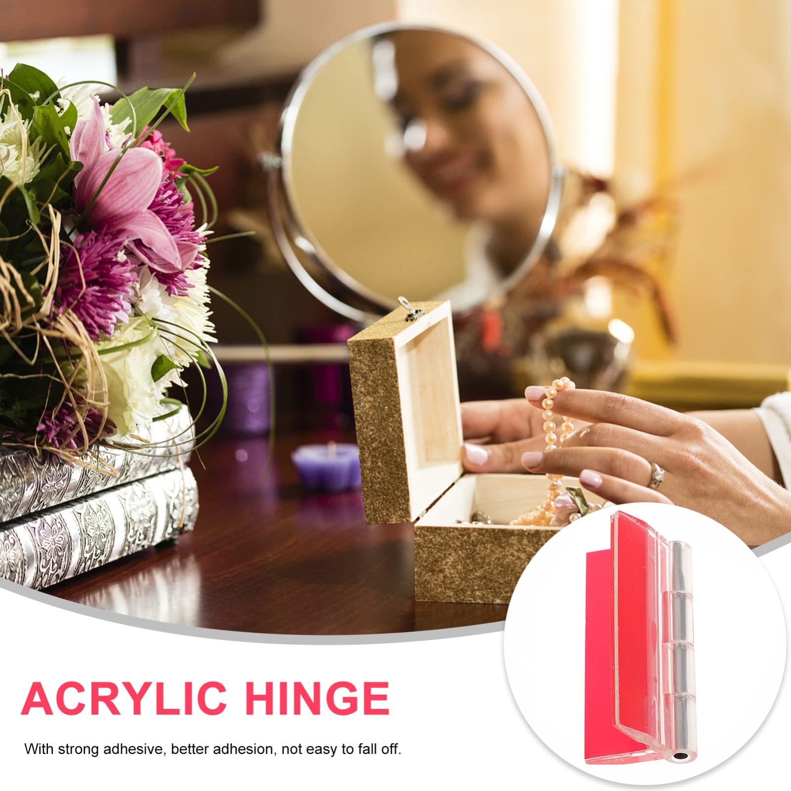 HOMSFOU 2sets Self Adhesive Hinges Extra Strong for DIY Furniture Continuous Piano Hinges Flush Mounting 5pcs*2